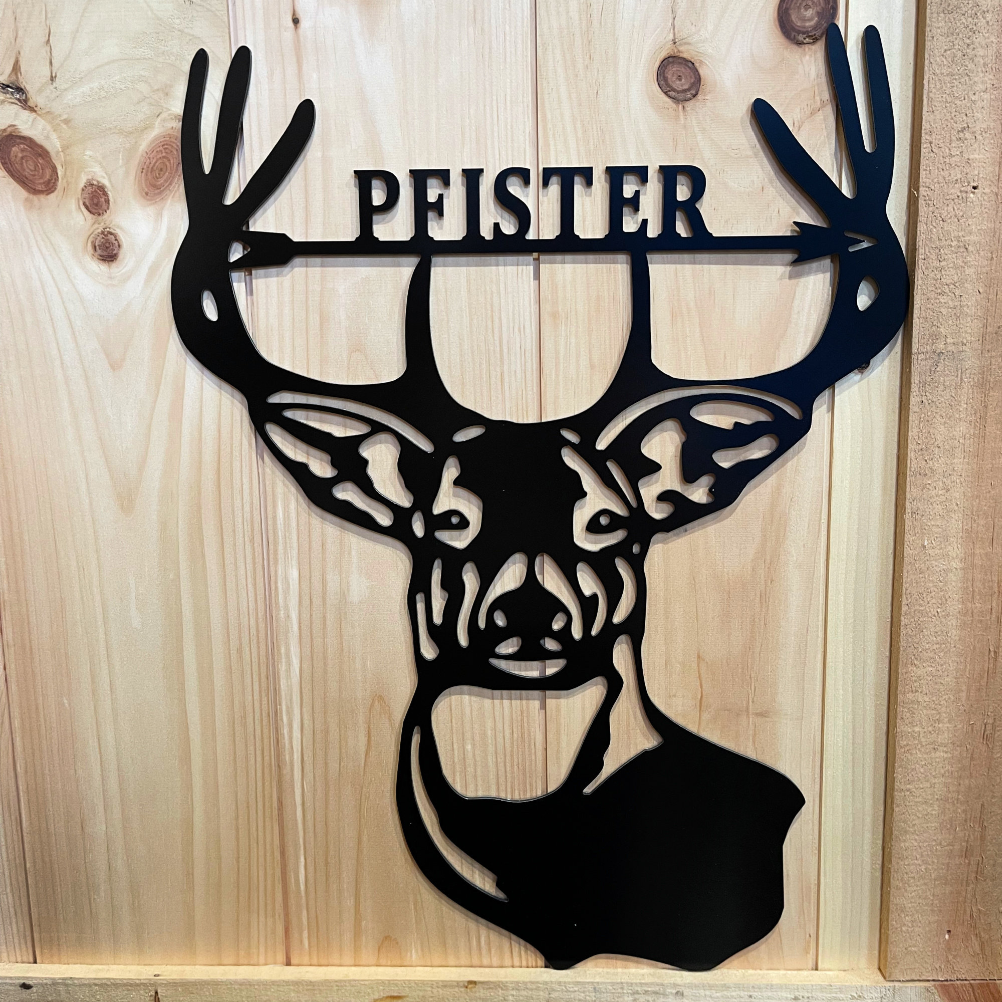 🦌 Personalized Deer Head + Arrow Decor
