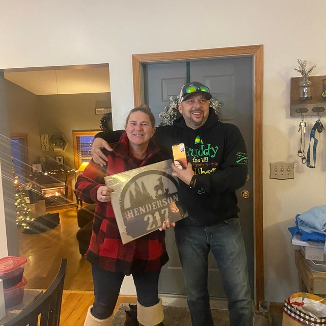 Personalized Metal Outdoor Address Name Sign With Deer Scene