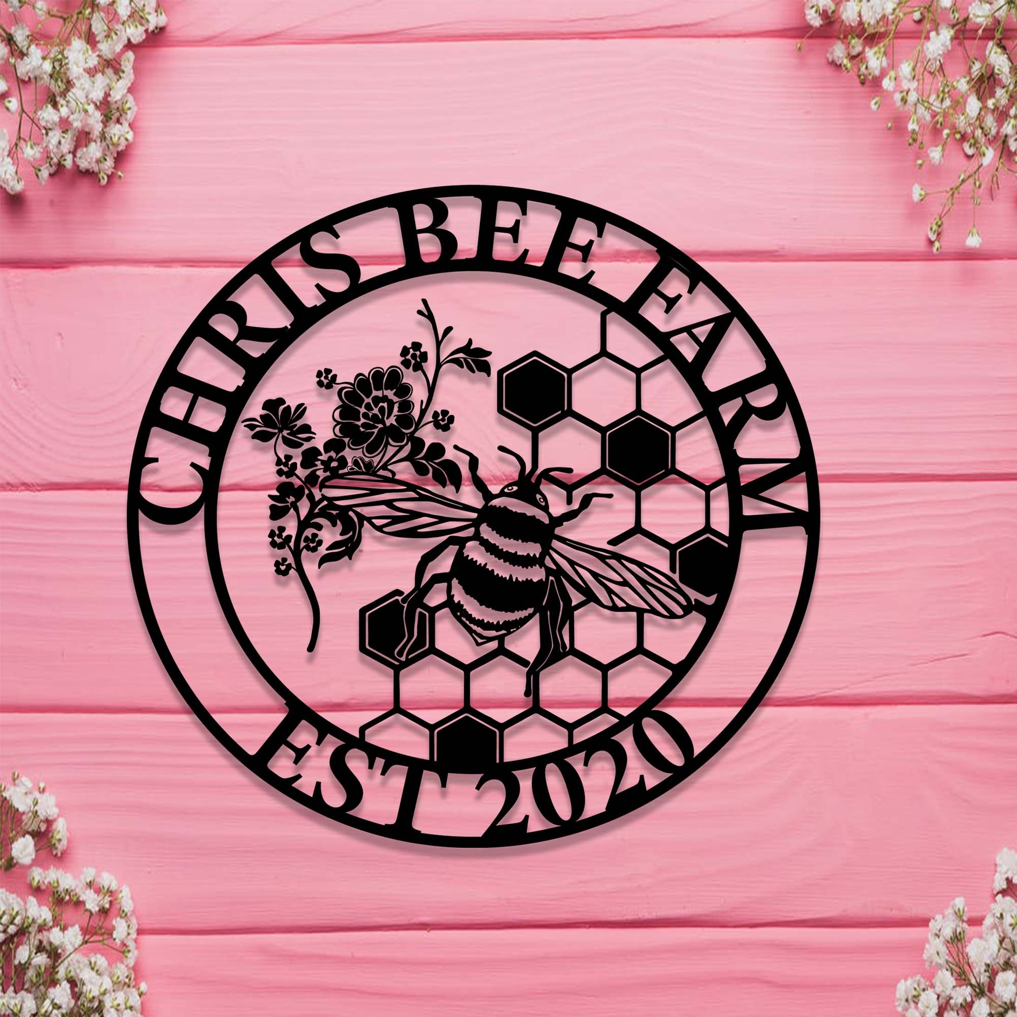 Personalized Honey Bee Metal Sign,Beekeeper Gifts, Garden Decor