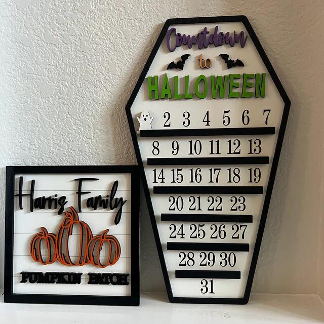 Countdown to Halloween calendar with moveable ghost