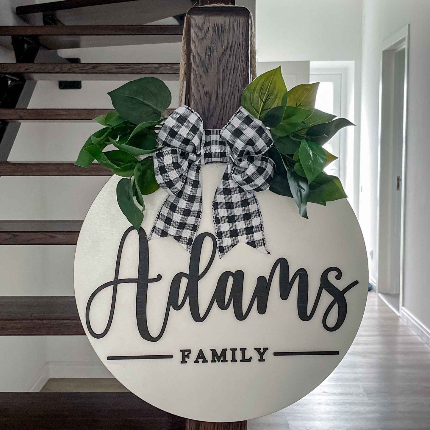 Welcome Wooden Family Name Sign - Wedding, Housewarming gift