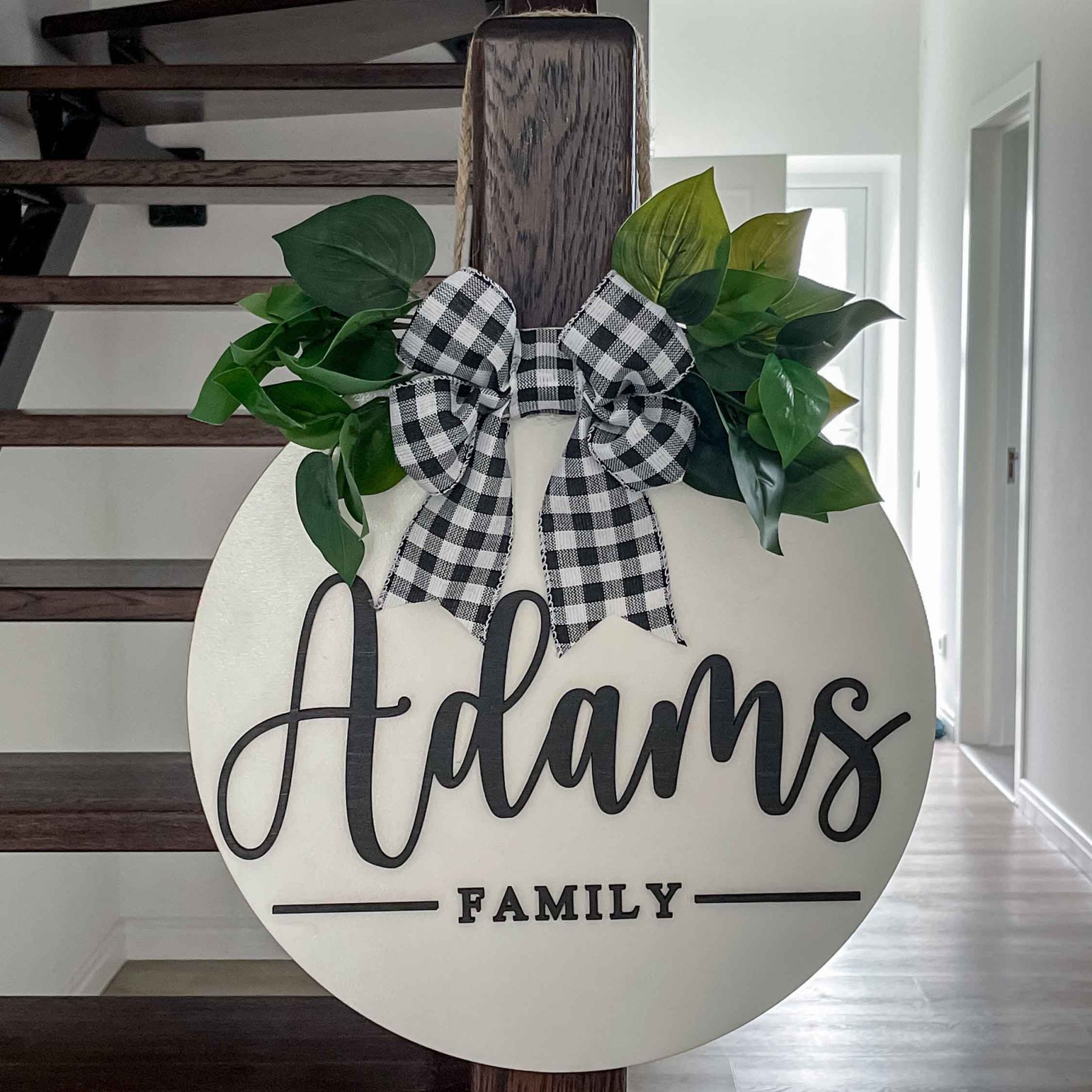 Welcome Wooden Family Name Sign - Wedding, Housewarming gift