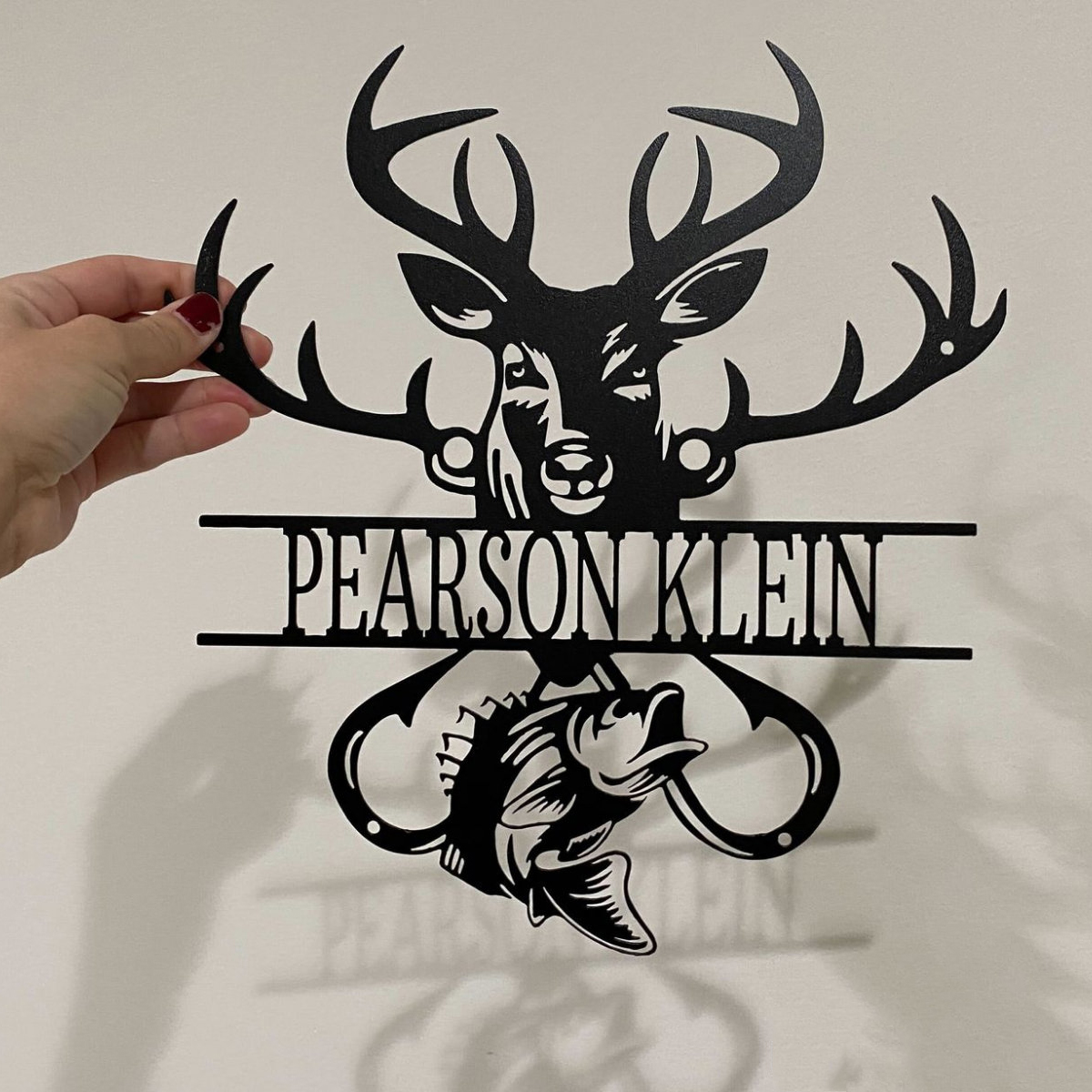 Custom Split Deer And Fish Sign