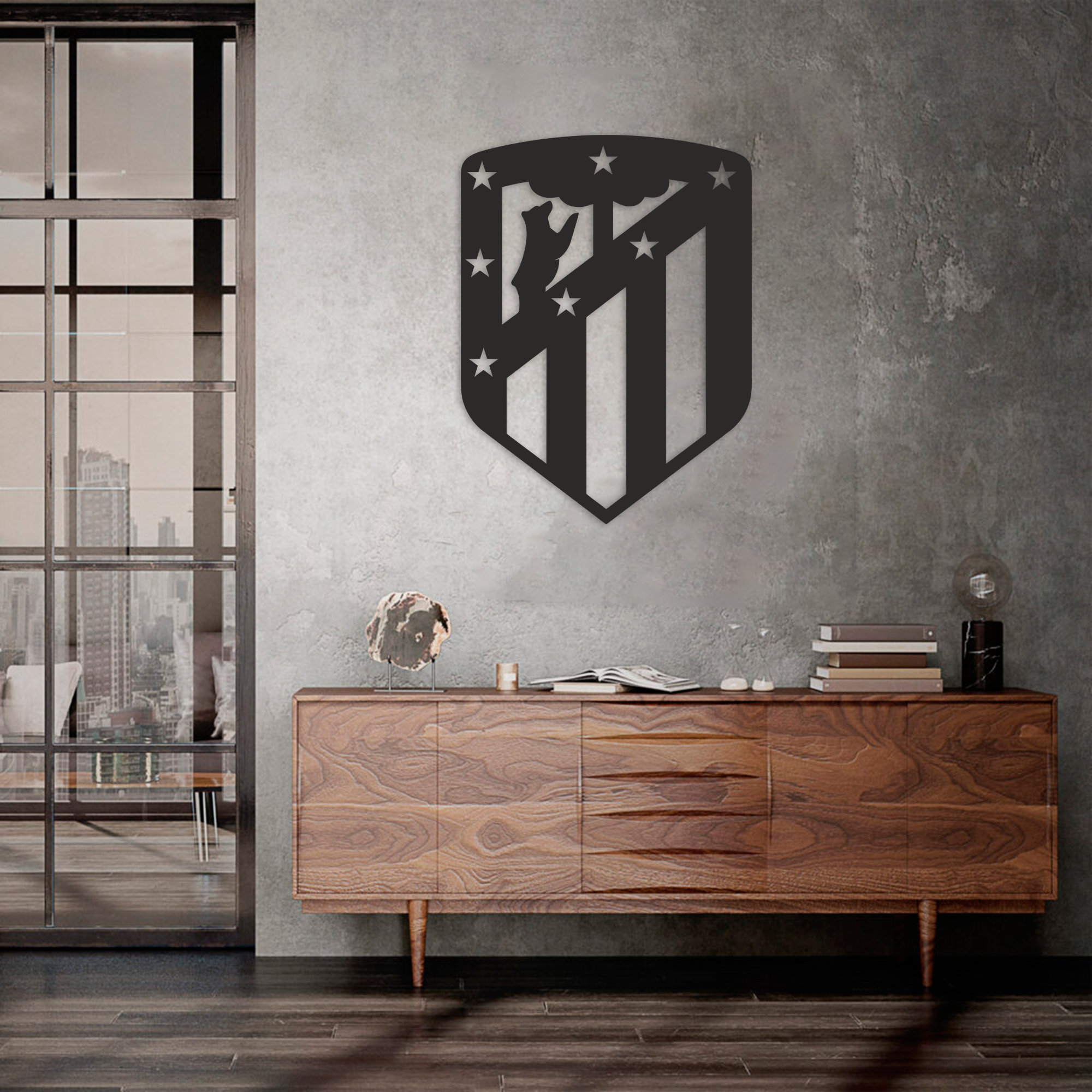 Atletico Madrid, Football Metal Art Gift