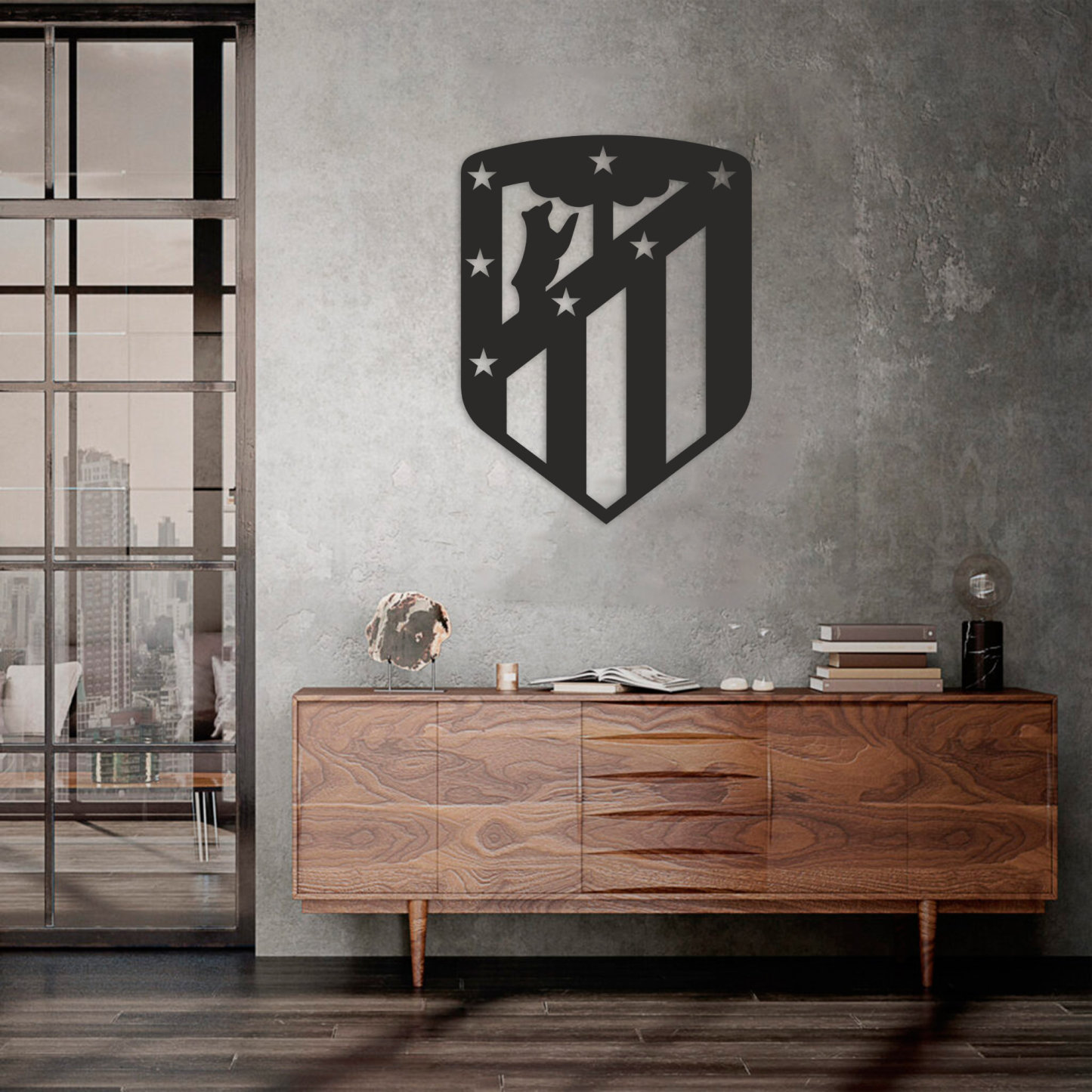 Atletico Madrid, Football Metal Art Gift