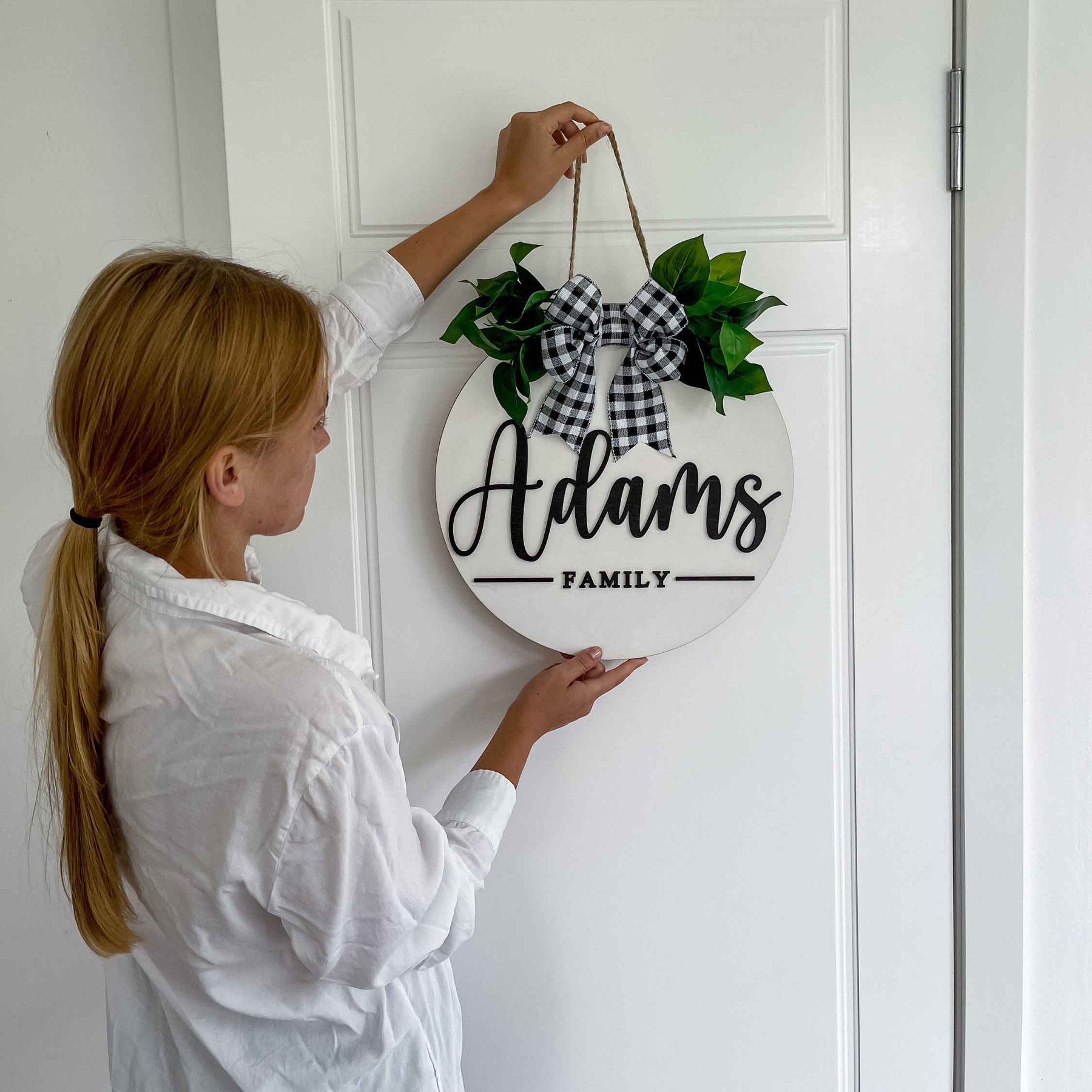 Welcome Wooden Family Name Sign - Wedding, Housewarming gift