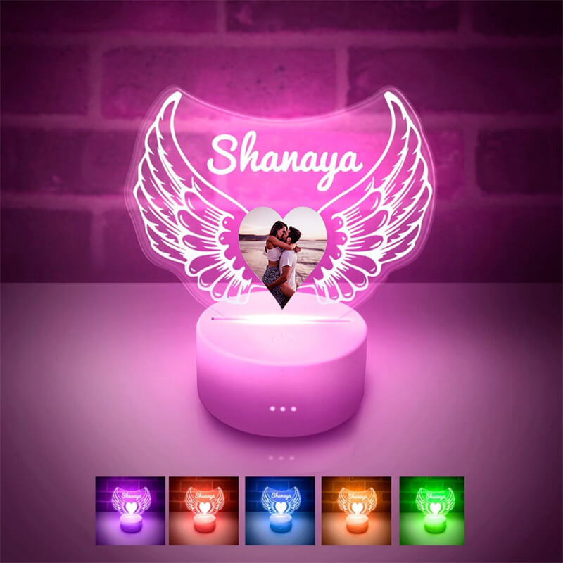 Personalized Angel Wing Night Light，Custom Gifts Birthday Gift Ideas