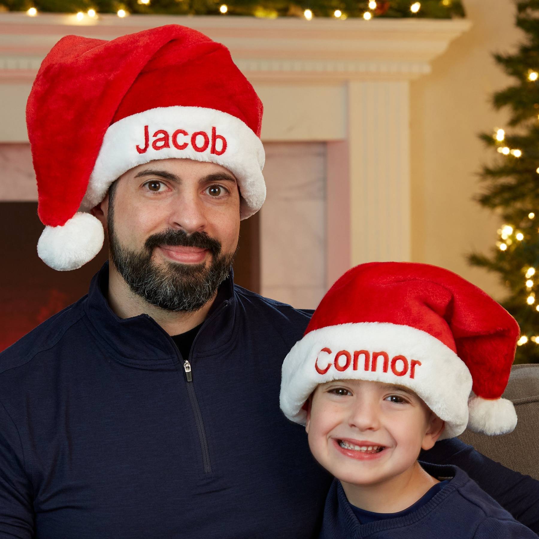 Personalized Matching Embroidered Santa Christmas Hats