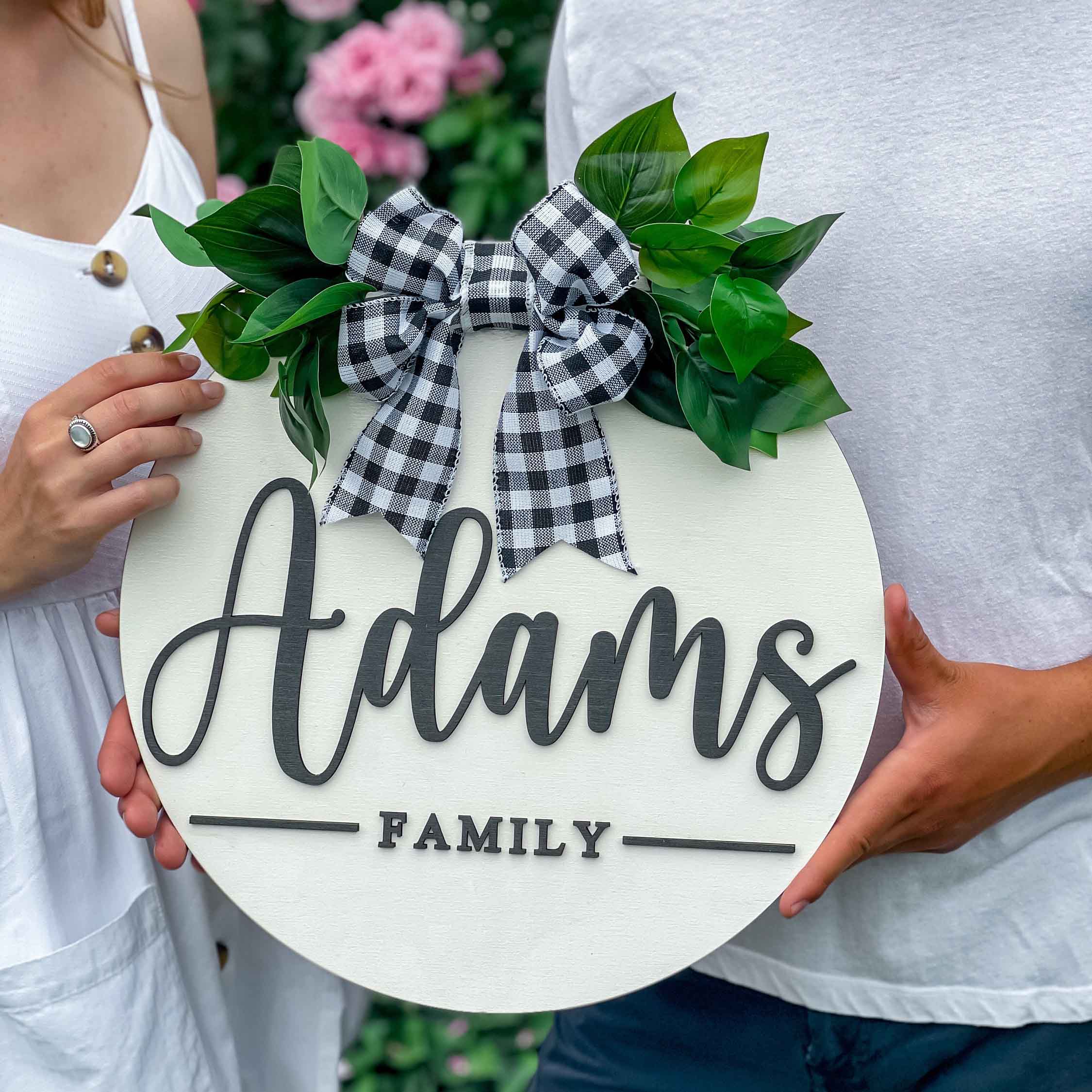 Welcome Wooden Family Name Sign - Wedding, Housewarming gift