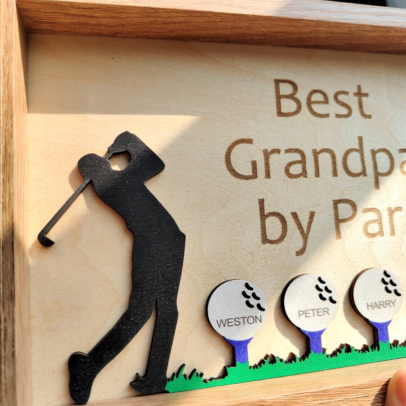 🏌⛳Wooden Golf Sign - Personalized Gift for Husband & Grandpa