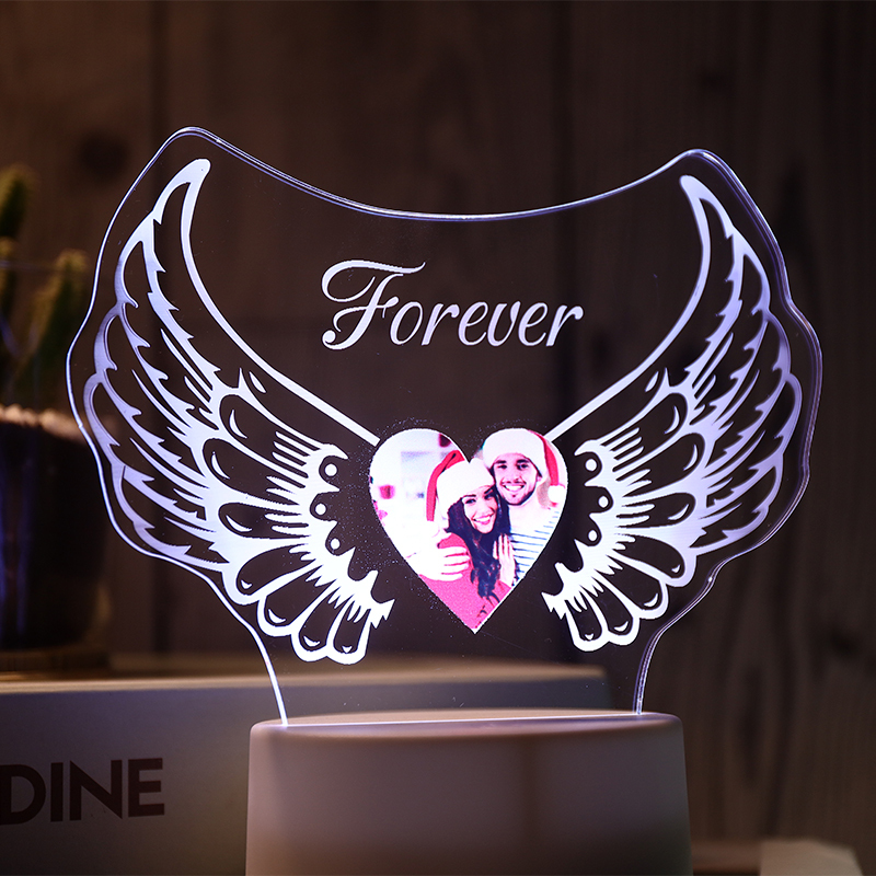 Personalized Angel Wing Night Light，Custom Gifts Birthday Gift Ideas