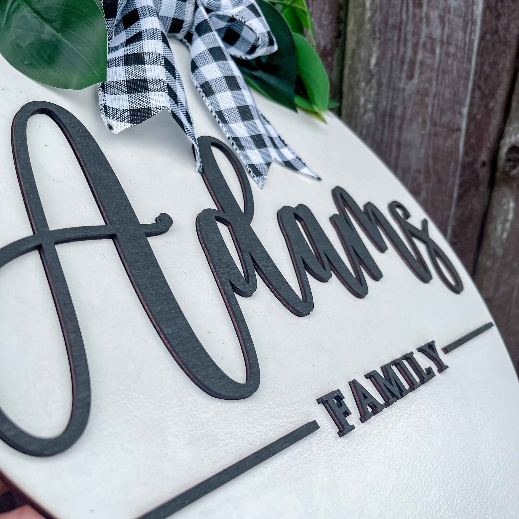 Welcome Wooden Family Name Sign - Wedding, Housewarming gift