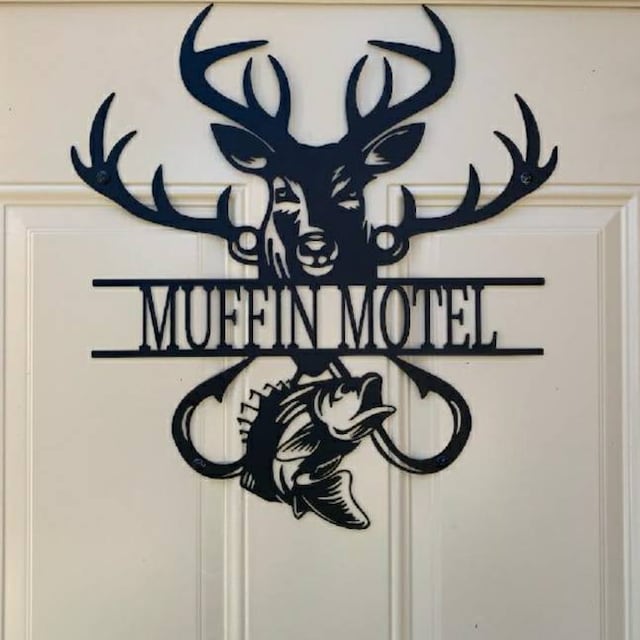 Custom Split Deer And Fish Sign