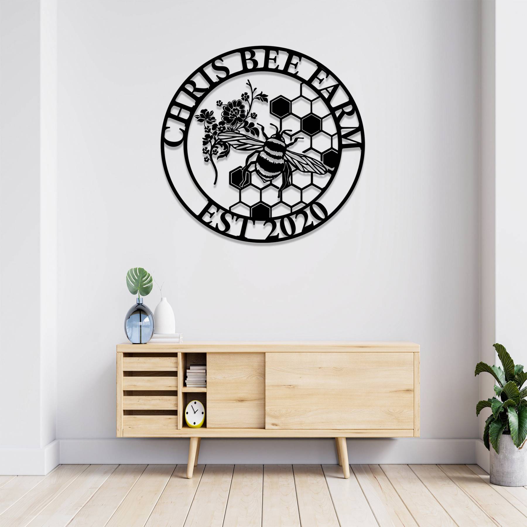 Personalized Honey Bee Metal Sign,Beekeeper Gifts, Garden Decor