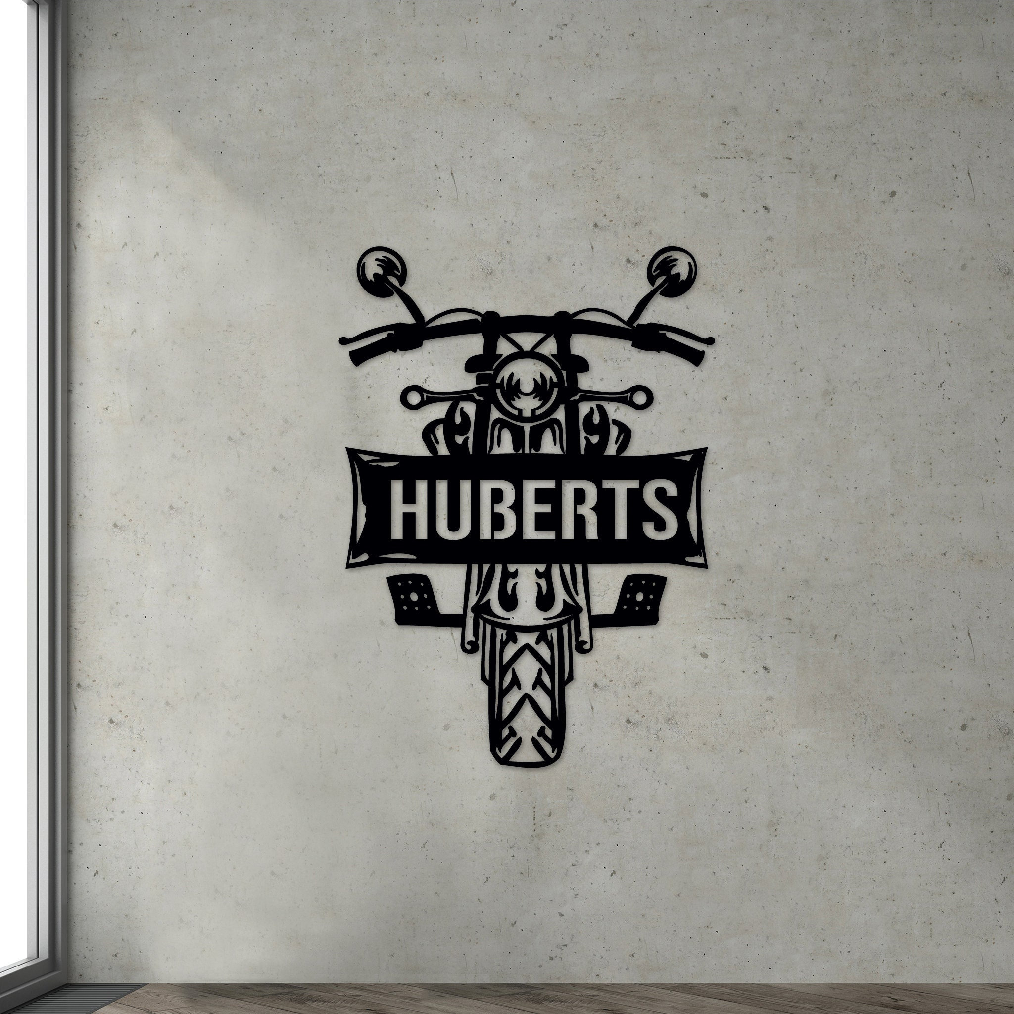 Custom Motorcycle Wall Art with Text