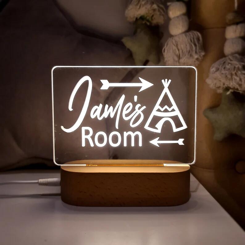 Personalised Name Children's Night Light Teepee