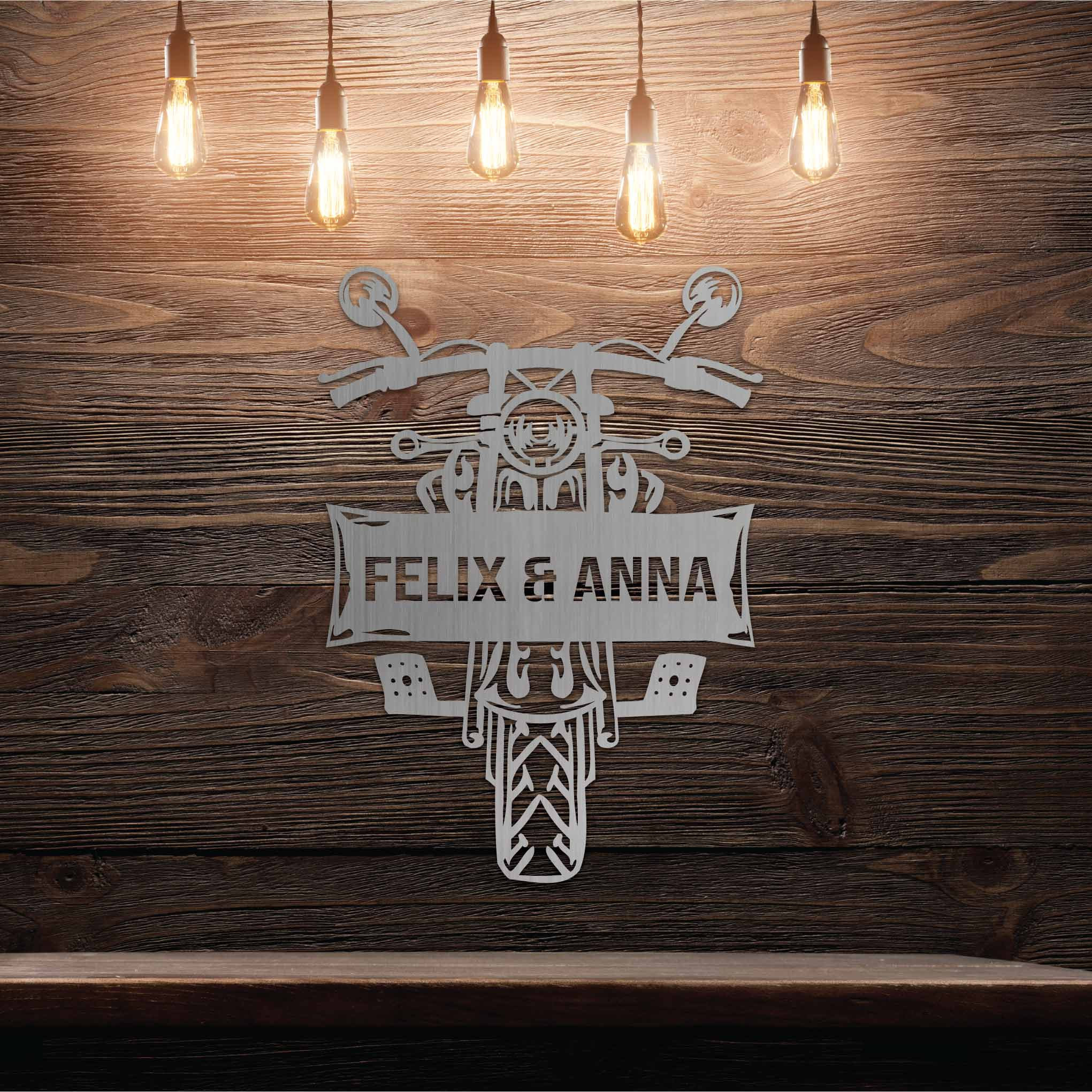 Custom Motorcycle Wall Art with Text