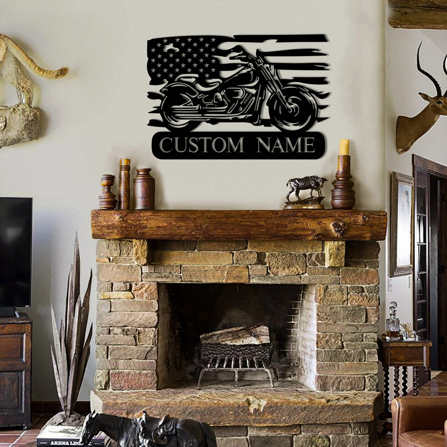 Motorcycle Art, Personalized Biker Gift