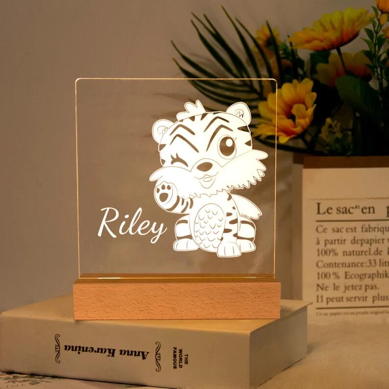 Tiger Night Light - Personalized Name Night Lights for Kids