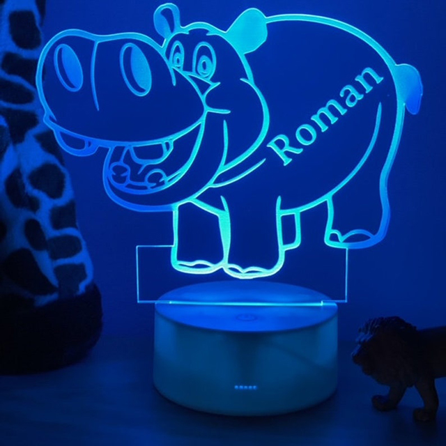 Personalised Hippo Night Light