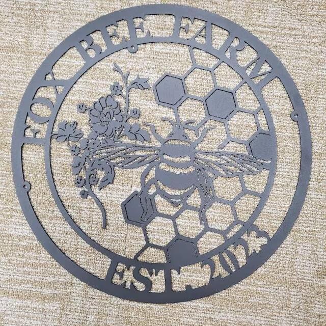 Personalized Honey Bee Metal Sign,Beekeeper Gifts, Garden Decor