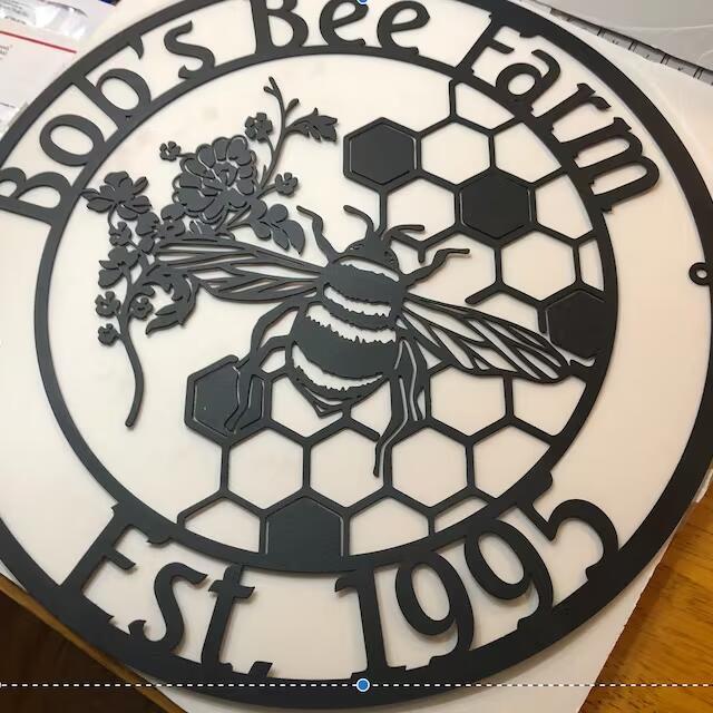 Personalized Honey Bee Metal Sign,Beekeeper Gifts, Garden Decor