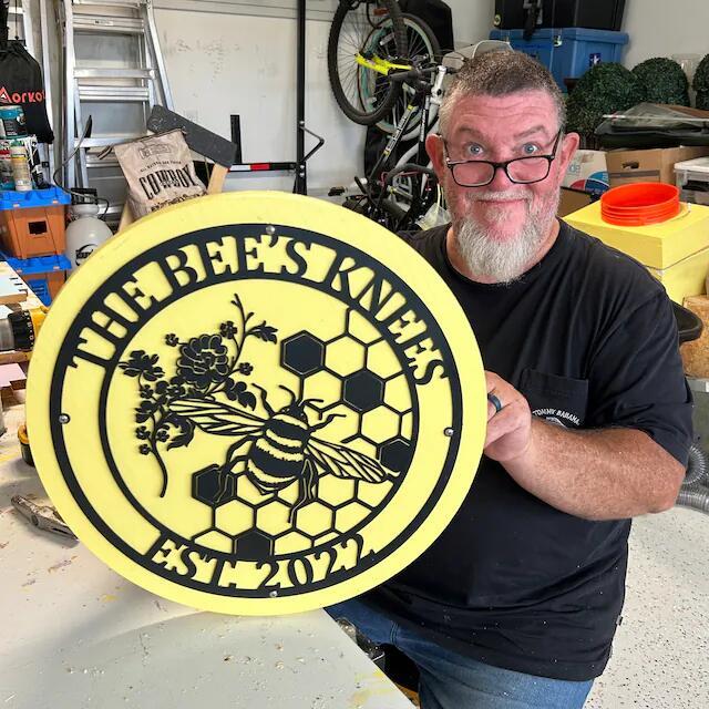 Personalized Honey Bee Metal Sign,Beekeeper Gifts, Garden Decor