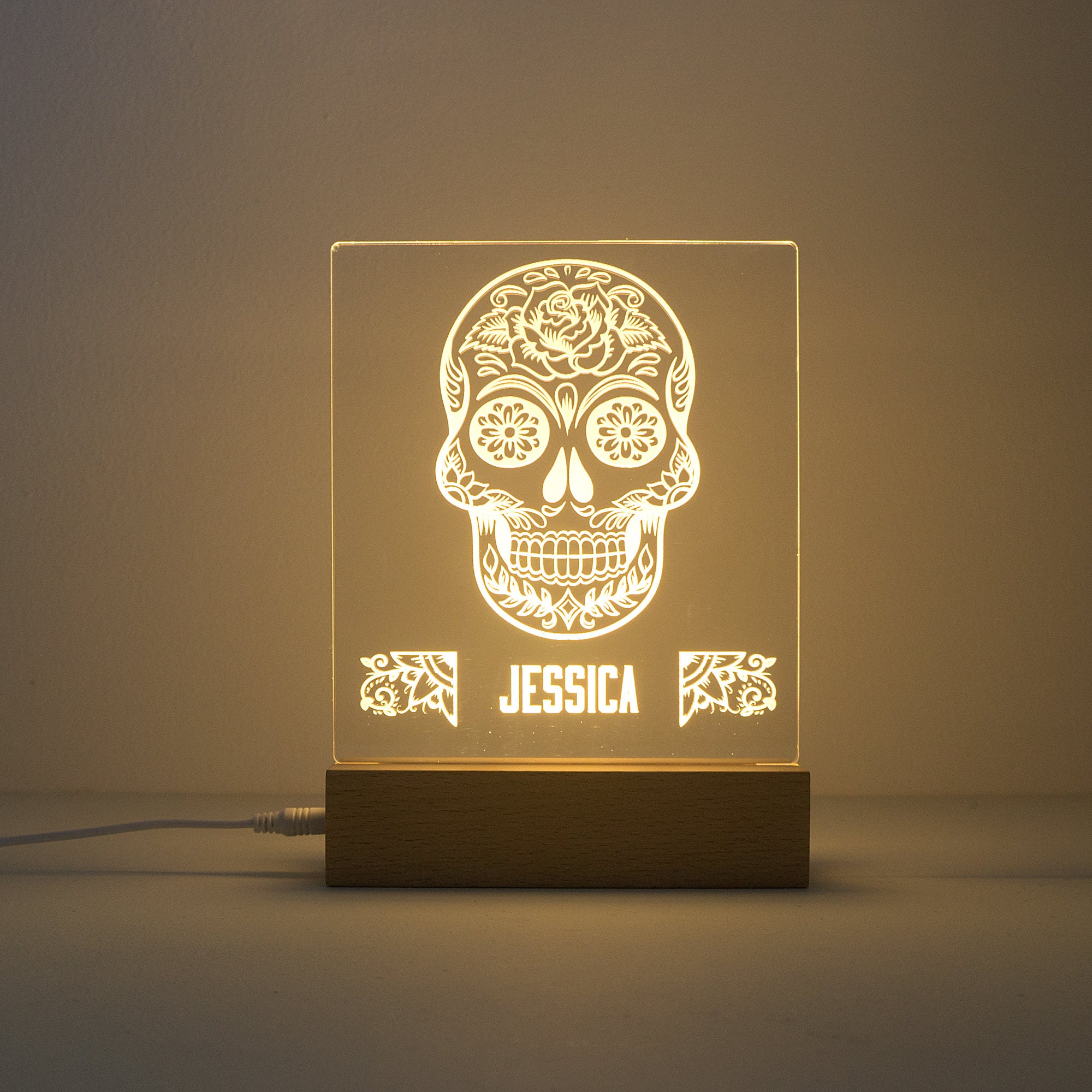 Sugar skull lamp🎃LED light up sign