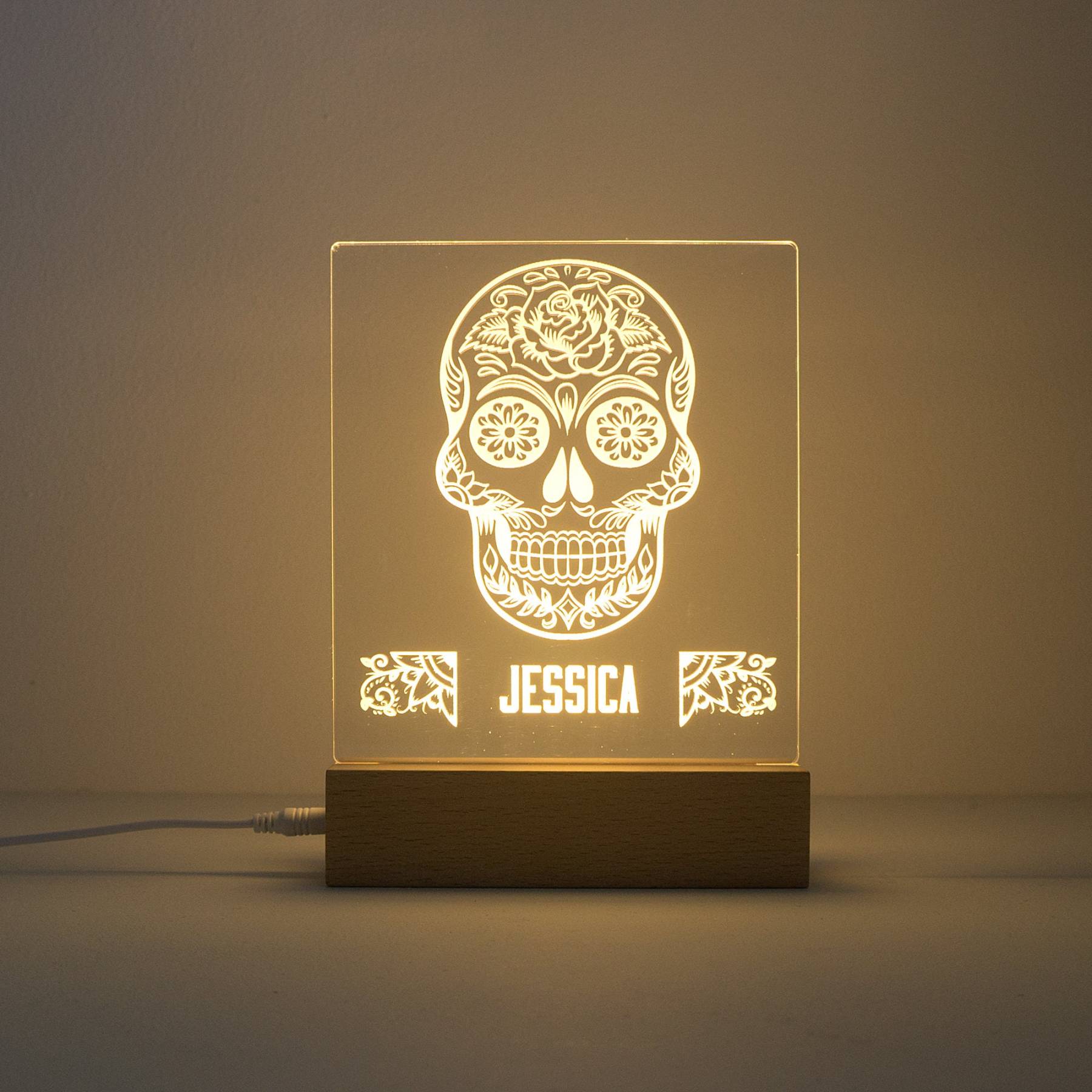 Sugar skull lamp🎃LED light up sign