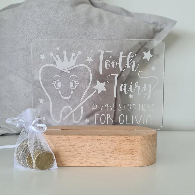 Personalised Name Children's Tooth Fairy Night Light