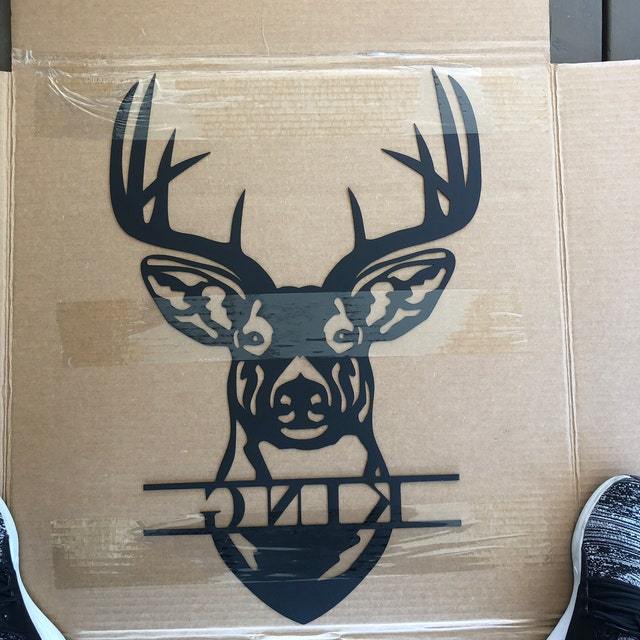 Personalized metal deer head logo
