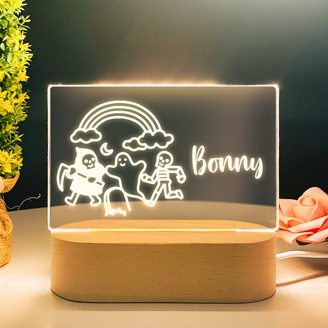 Halloween Party Custom Name Night Light