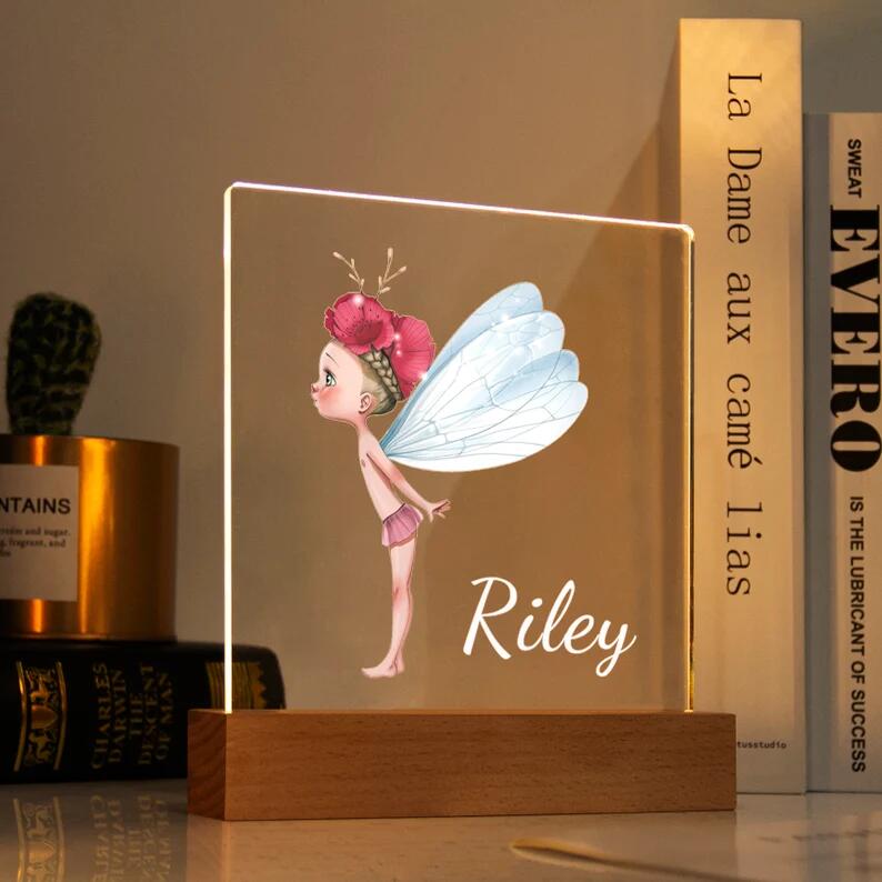 Flower Fairy Night Light - Personalized Name Night Lights for Kids