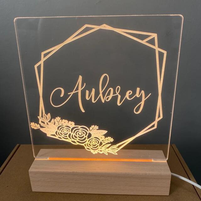 Personalized Night Light, Girls Bedroom
