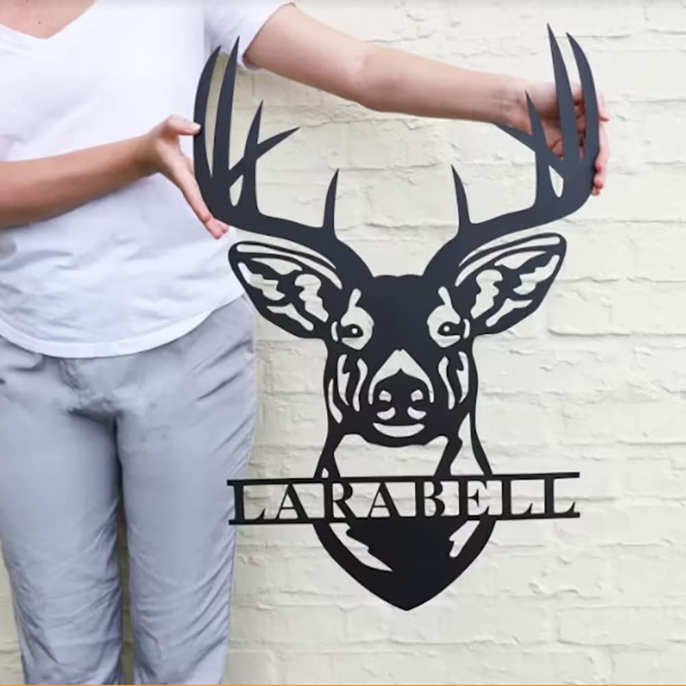 Personalized metal deer head logo