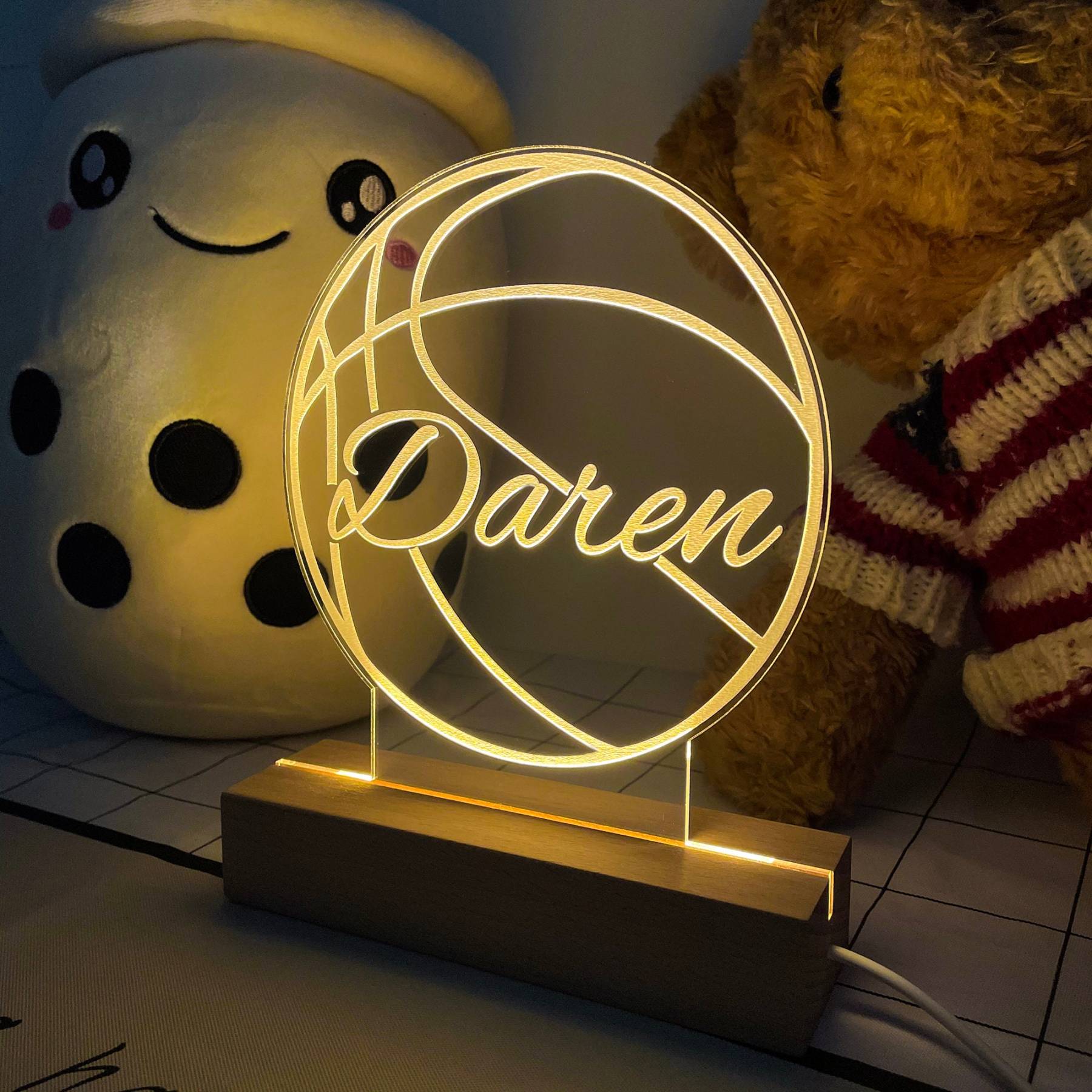 Personalized 3D Illusion Lamp Basketball