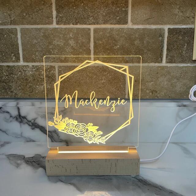 Personalized Night Light, Girls Bedroom