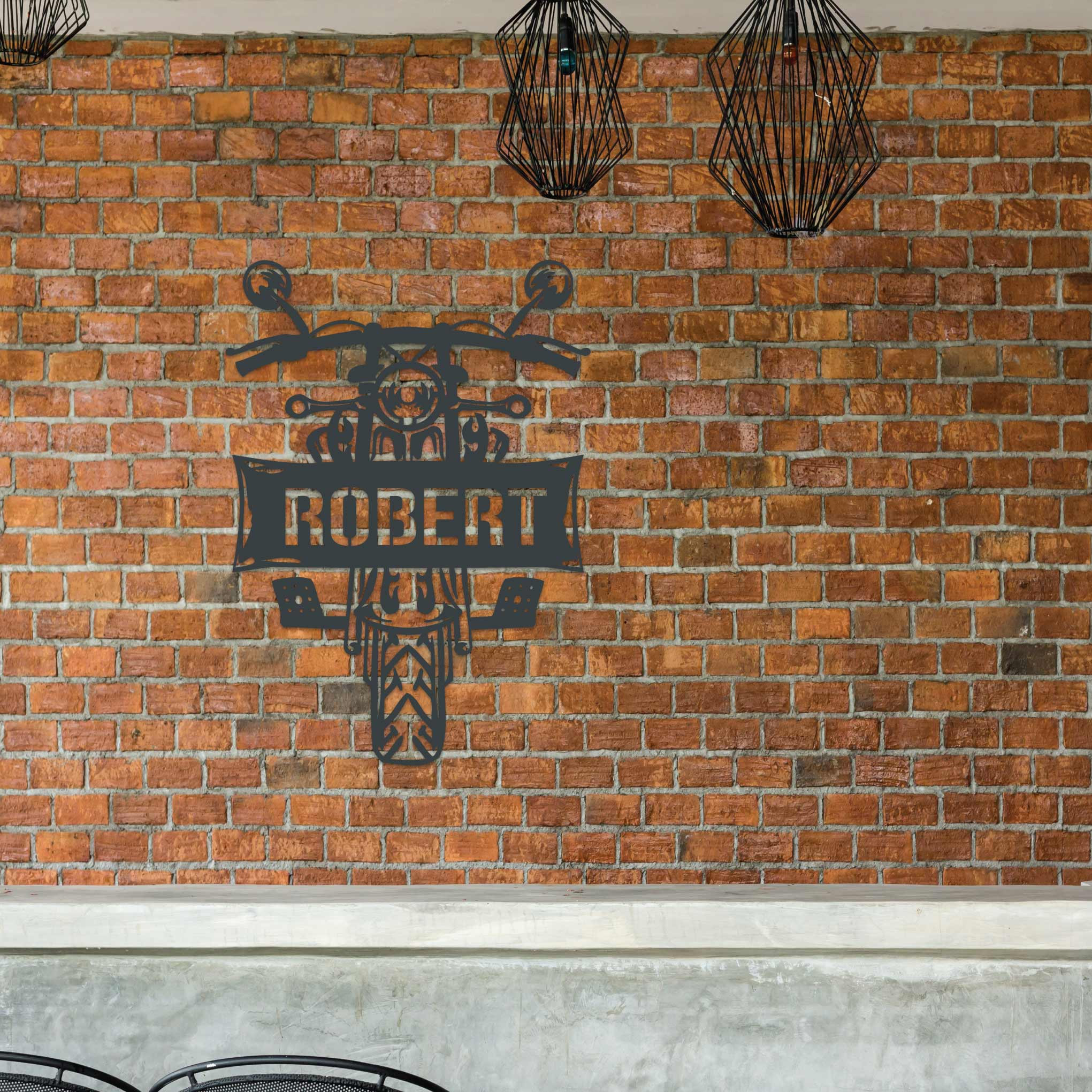 Custom Motorcycle Wall Art with Text