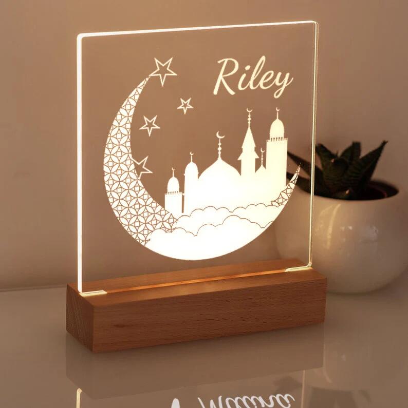 Moon Ship Night Light - Personalized Name Night Lights for Kids