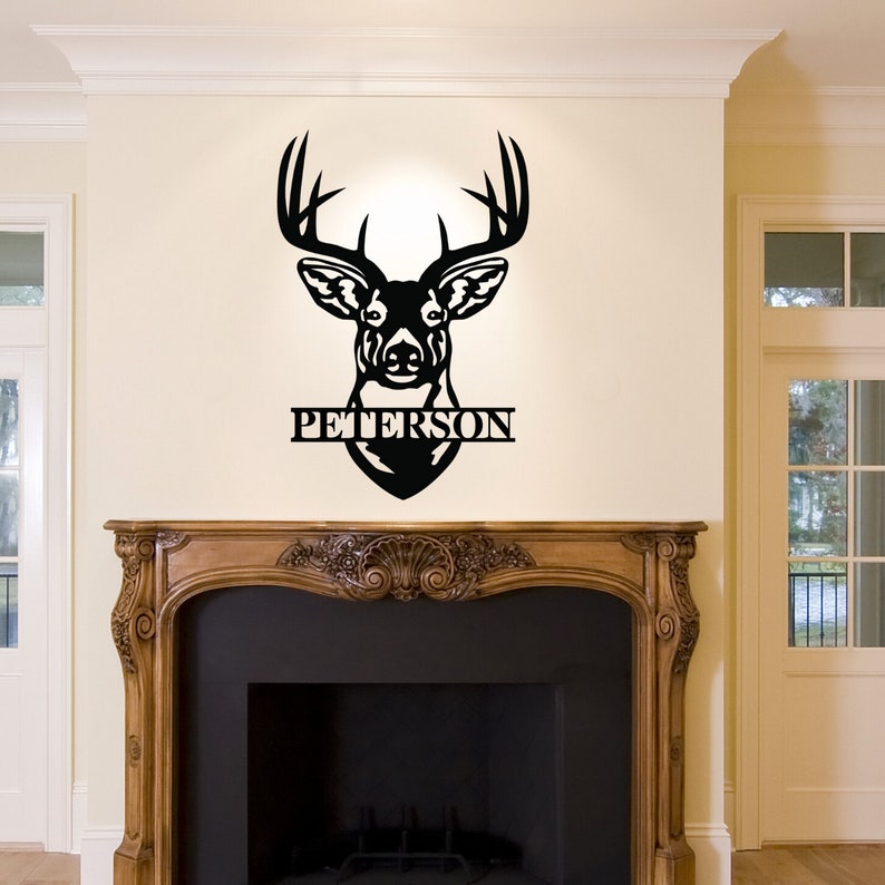 Personalized metal deer head logo