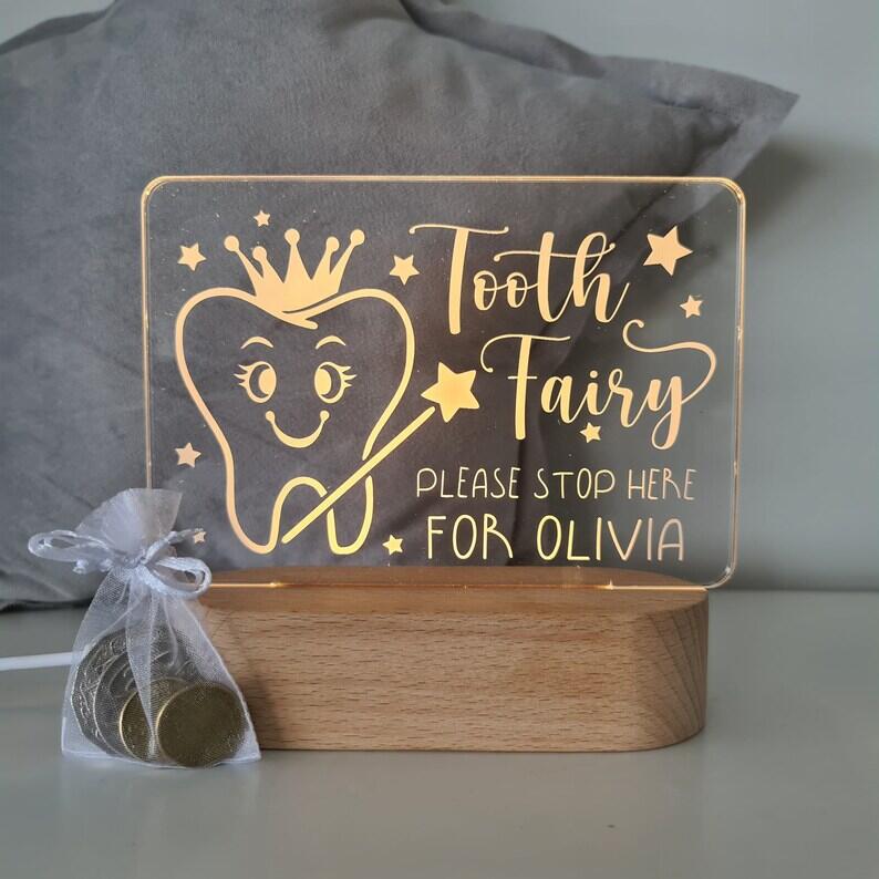 Personalised Name Children's Tooth Fairy Night Light