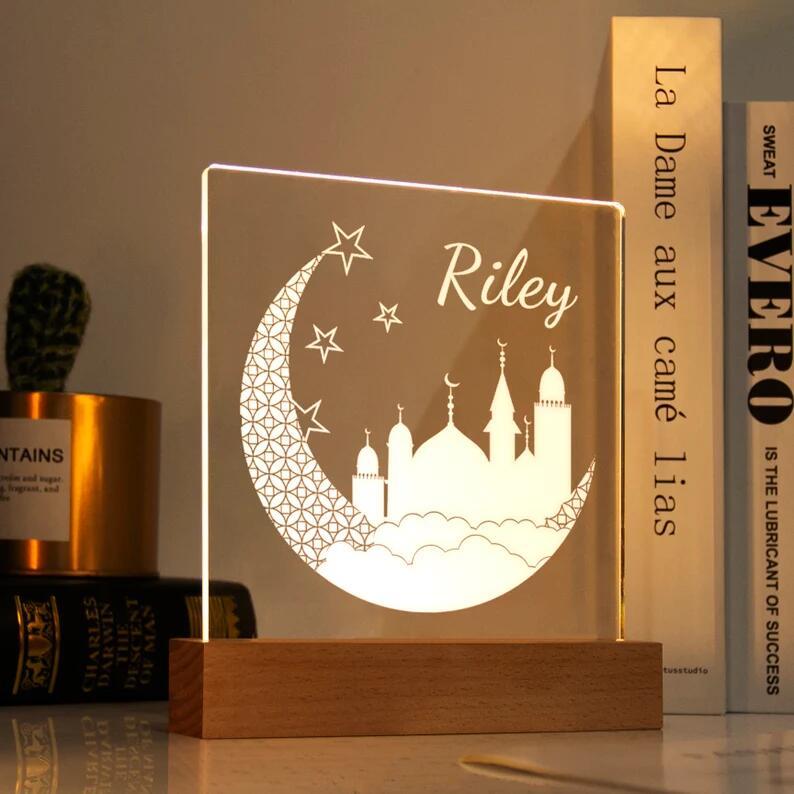 Moon Ship Night Light - Personalized Name Night Lights for Kids