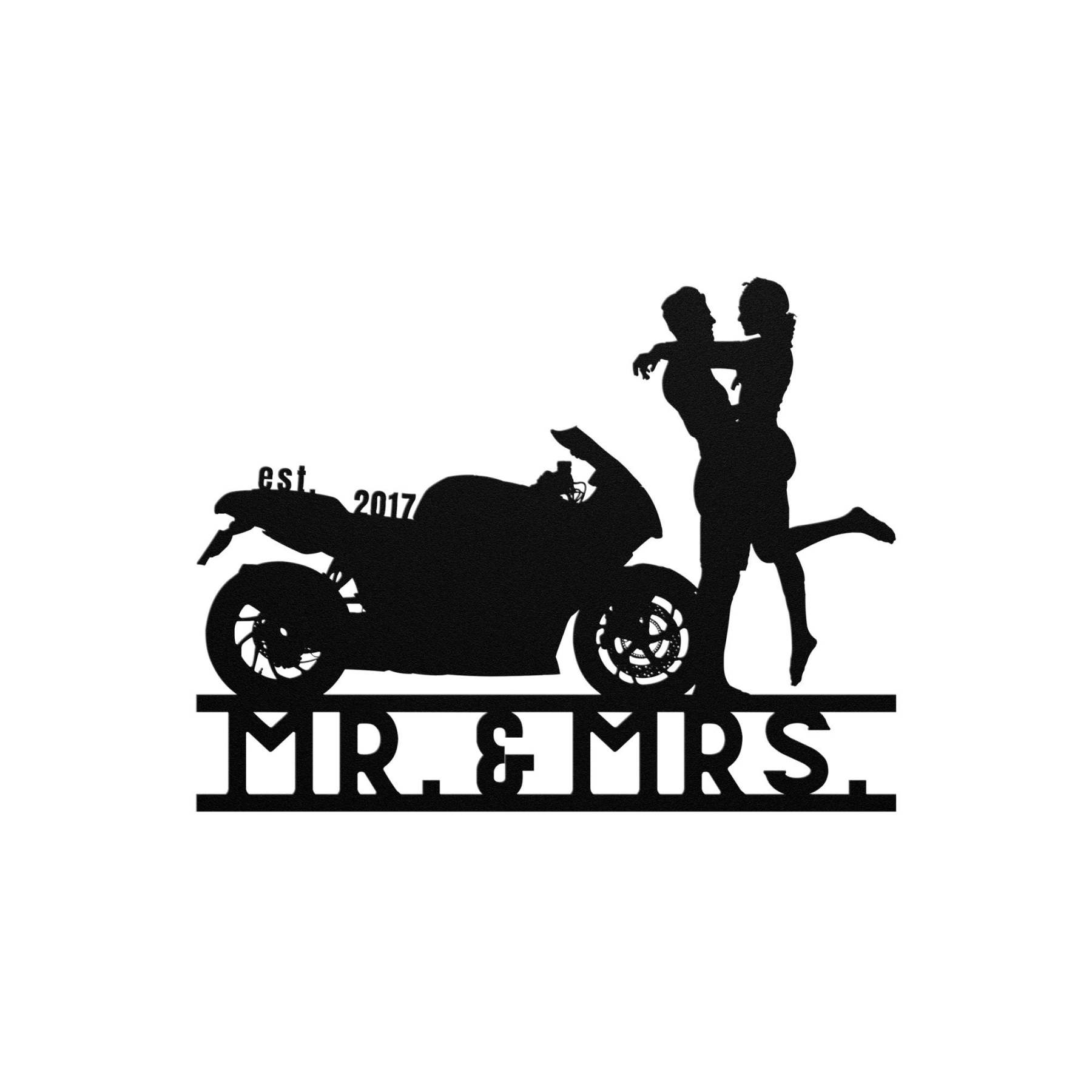 Personalized Couple Wedding Gifts for Biker Metal Sign