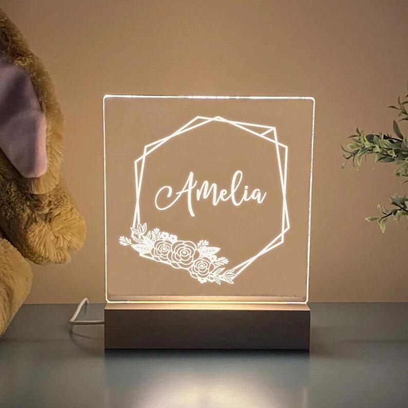 Personalized Night Light, Girls Bedroom