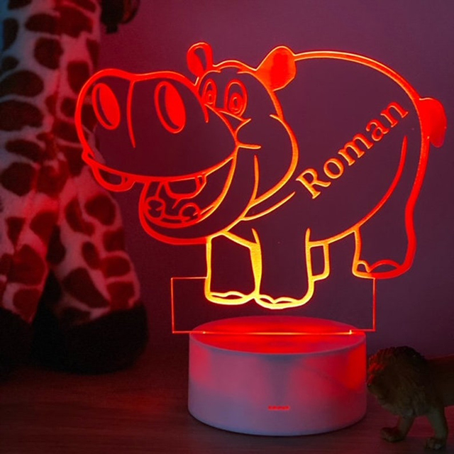 Personalised Hippo Night Light