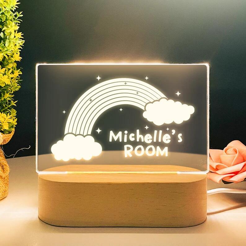 Rainbow Custom Name Night Light