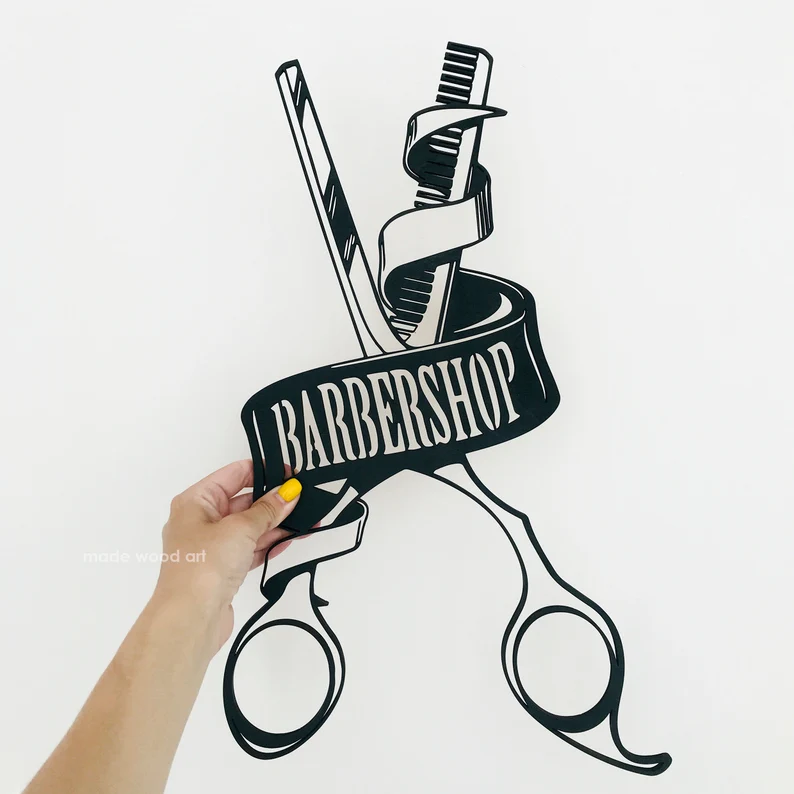 Custom Hair Salon Metal Wall Art, Personalized Hair Stylist Name Logo 【Buy 2 Free Shipping】