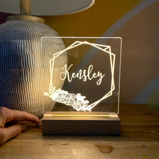 Personalized Night Light, Girls Bedroom