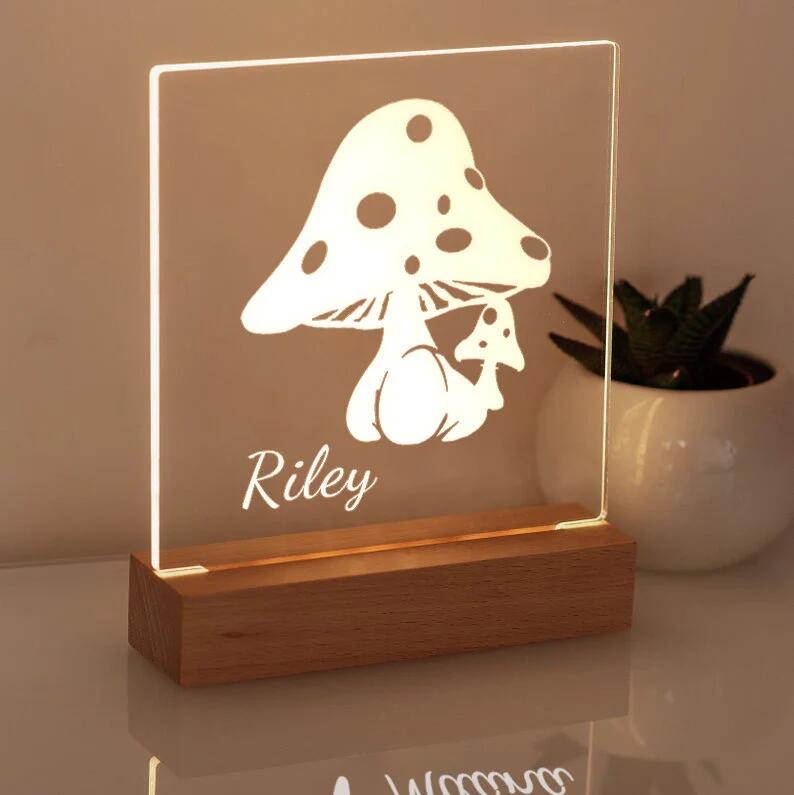 Mushroom Night Light - Personalized Name Night Lights for Kids