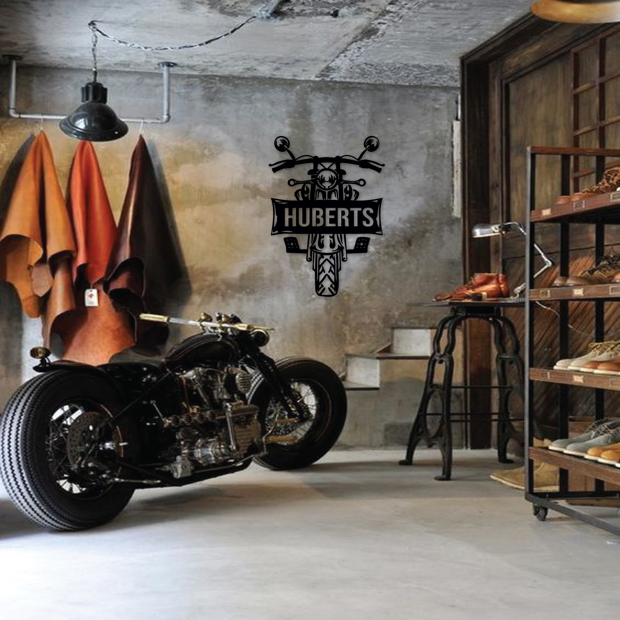 Custom Motorcycle Wall Art with Text